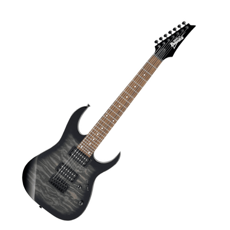 Guitarra Ibanez GIO RG 7 cuerdas GRG7221QA-TKS Negro Transparente