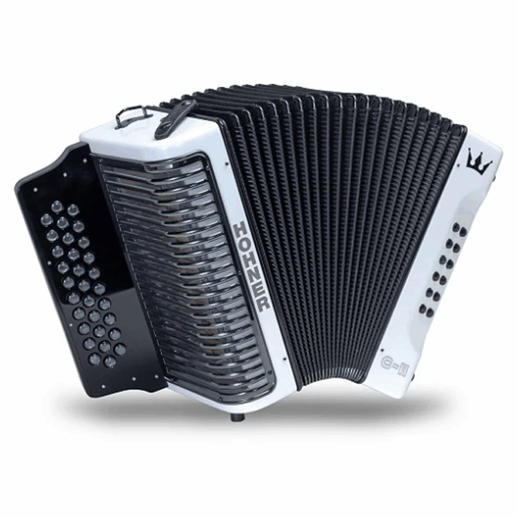 Acordeón Hohner Corona c-II FA-SIB-MIB Blanco Tornasol A5016