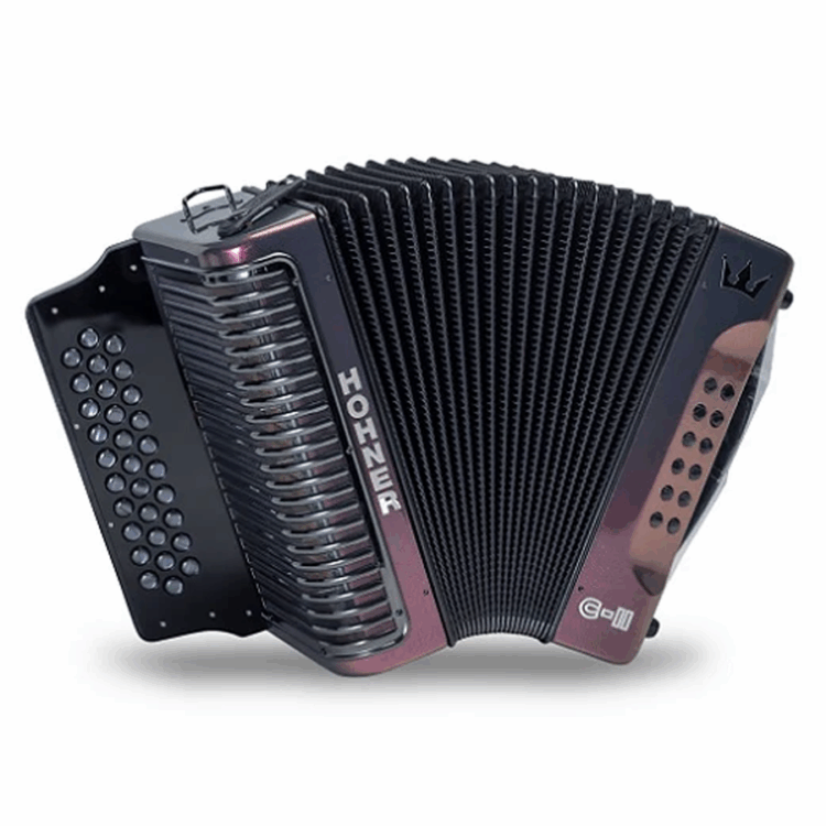 Acordeón Hohner Corona c-II FA-SIB-MIB Rojo Dorado A5017