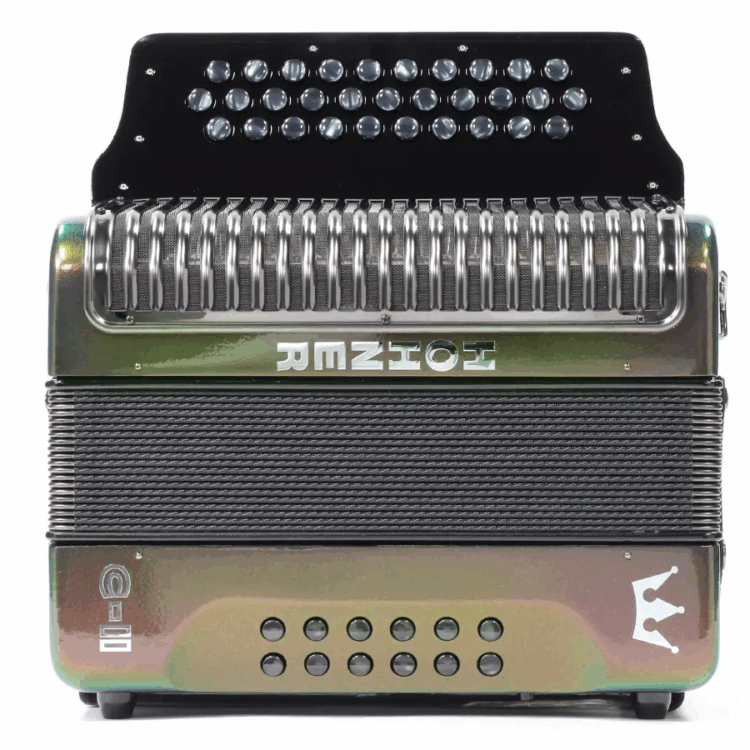Acordeón Hohner Corona c-II FA-SIB-MIB Verde Dorado A5015
