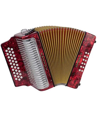 Acordeón Hohner Corona II Classic FA-SIB-MIB Rojo A5543